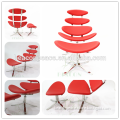 Replica wholesale elegant stainless steel cashmere Poul Volther Corona chair with ottoman